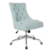 OSP Home Furnishings AME26-E15 Amelia Office Chair in Mint Fabric with Chrome Base